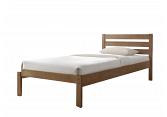 4ft6 Double Eko. Oak finish wood bed frame with low foot end. 2